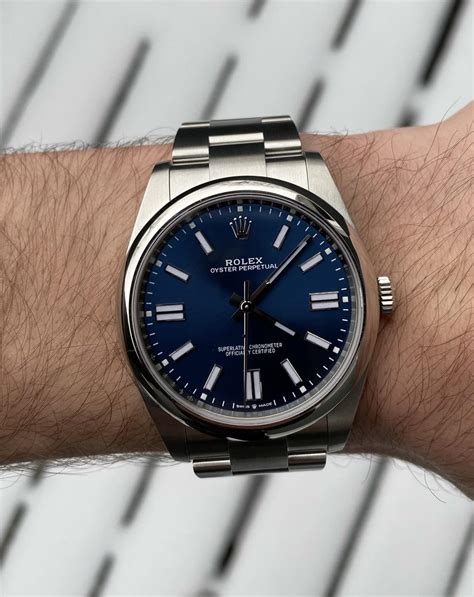 rolex oyster perpetual 41 blue|More.